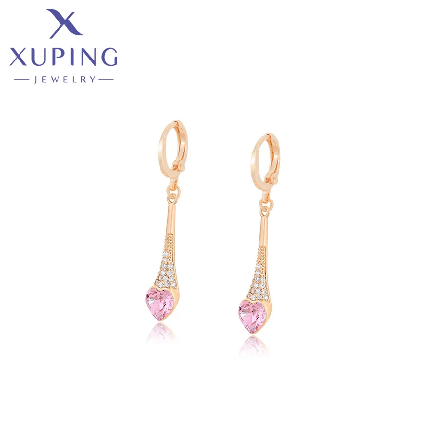 Xuping Jewelry New Arrival Lovely Heart Women Crystal Earring with Gold Plated Gift X000668663