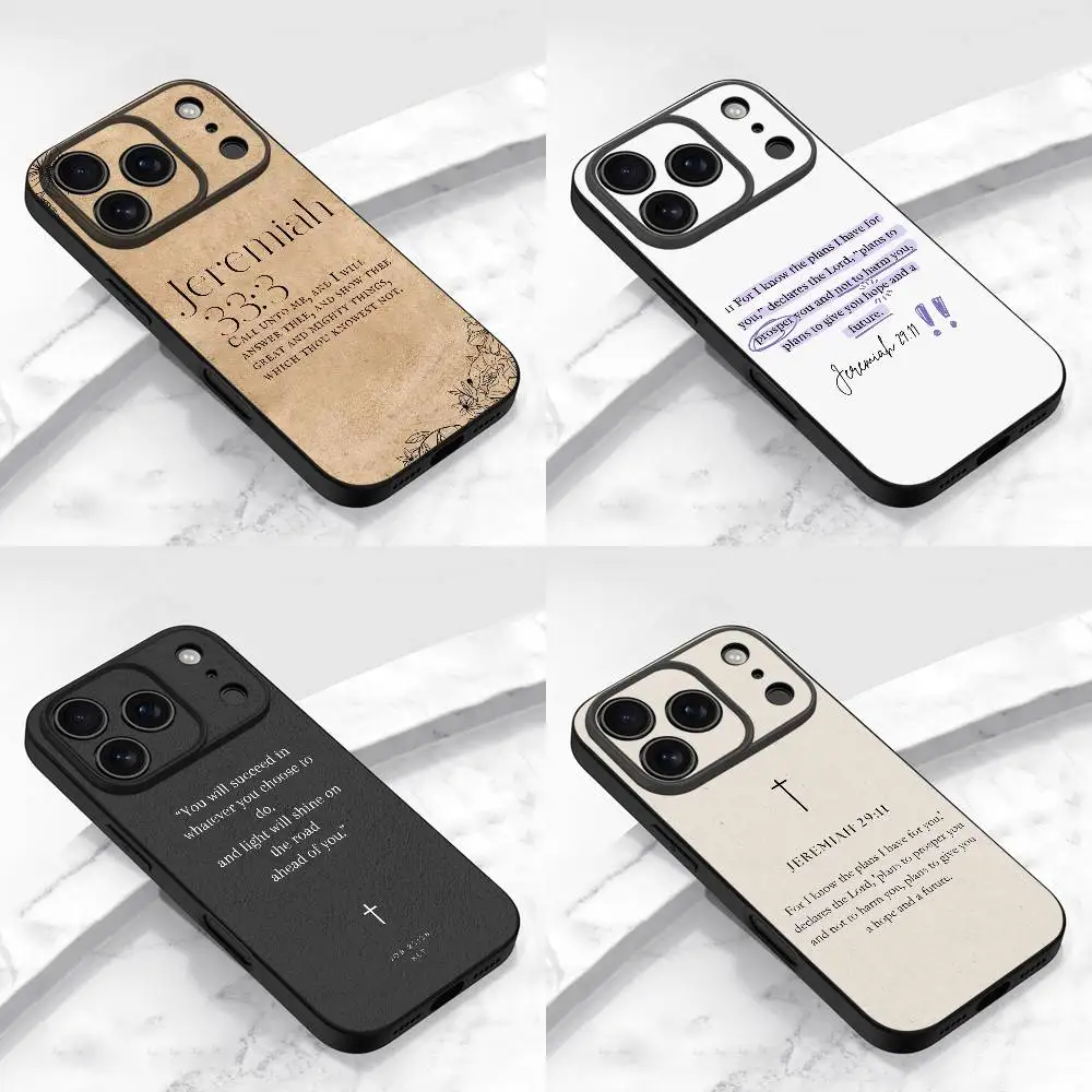 

God Jesus Bible Verse Isaiah Phone Case For iPhone 17,16,15,14,13,12,11,Pro,Max,Plus,E,Air,Mini Protective Black Cover