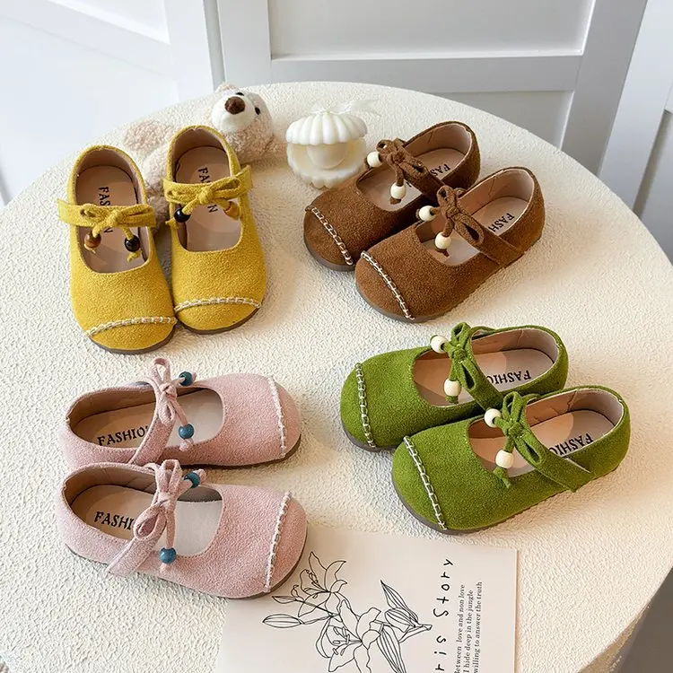 

Princess Style Leather Shoes for Girls 2025 New Autumn Toddler Ballet Flats Mary Jane Soft Sole Chic Party Wedding Dance Shoes