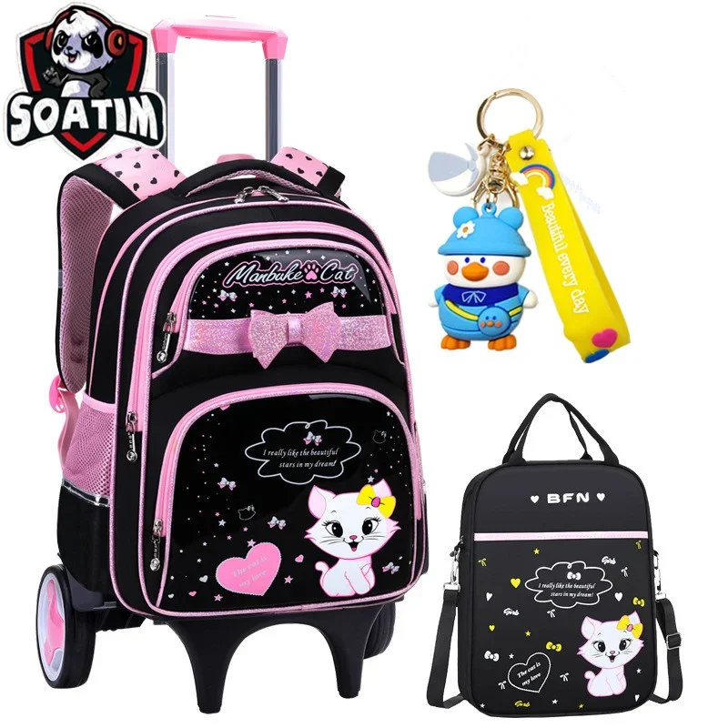 Children School Bags With Wheels Mochilas Kids Backpacks Trolley Luggage Girls school backpack bookbag kids Schoolbags