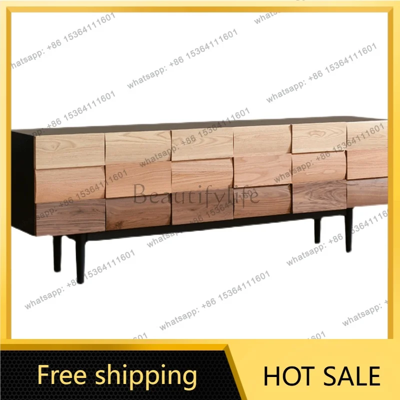 luxury TV cabinet with drawers solid wood storage cabinet floor standing dining cabinet