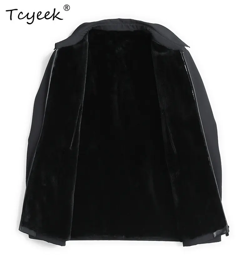 Tcyeek Natural Beimei Mink Coat Men High-end Parka Business Casual Winter Jacket for Man 2026 Fashion Whole Mink Mens Coats