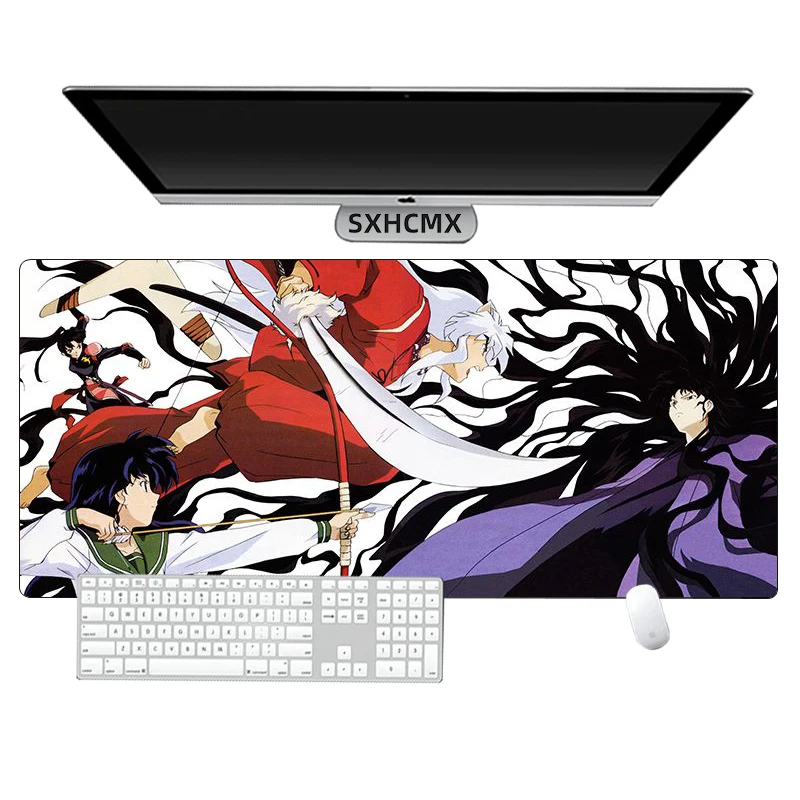 Inuyasha Comic Rubber Mouse Pad Game Laptop Play Mat 400x900 Extra Large Kawaii Anime Non-slip Mouse Pad PC Gaming Accessories