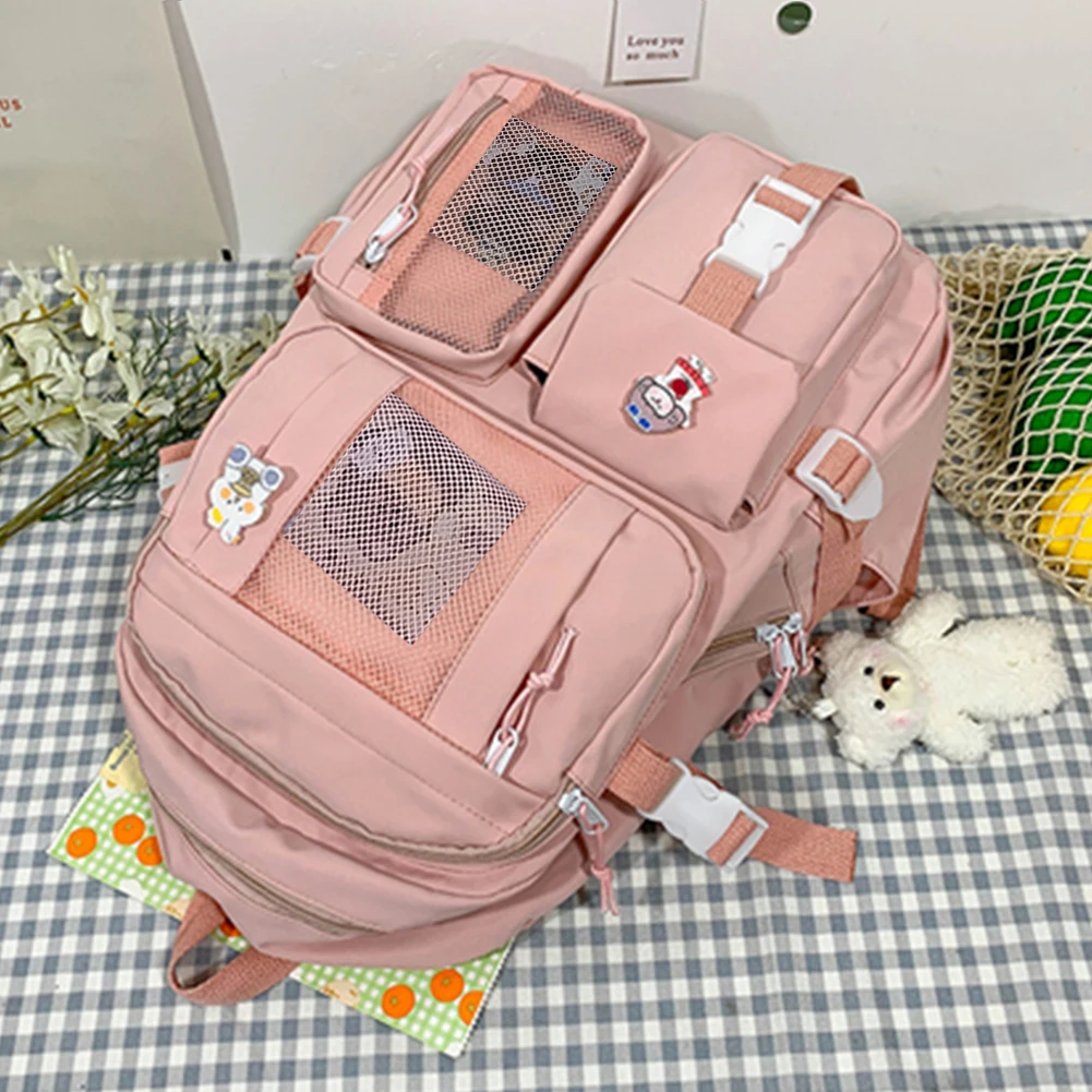 حقيبة ظهر مدرسية خفيفة الوزن حقيبة سفر يومية حقيبة كتب جامعية سعة كبيرة حقيبة كتب للطلاب مع جيوب متعددة للهدايا #4