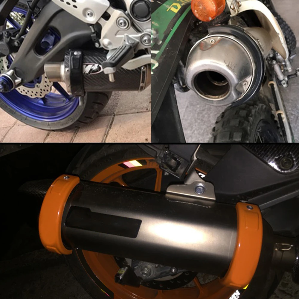 

Universal Motorcycle Racing Bike Round Exhaust Can Protector 100mm-160mm Oval Can Cover Motorcycle Accessories