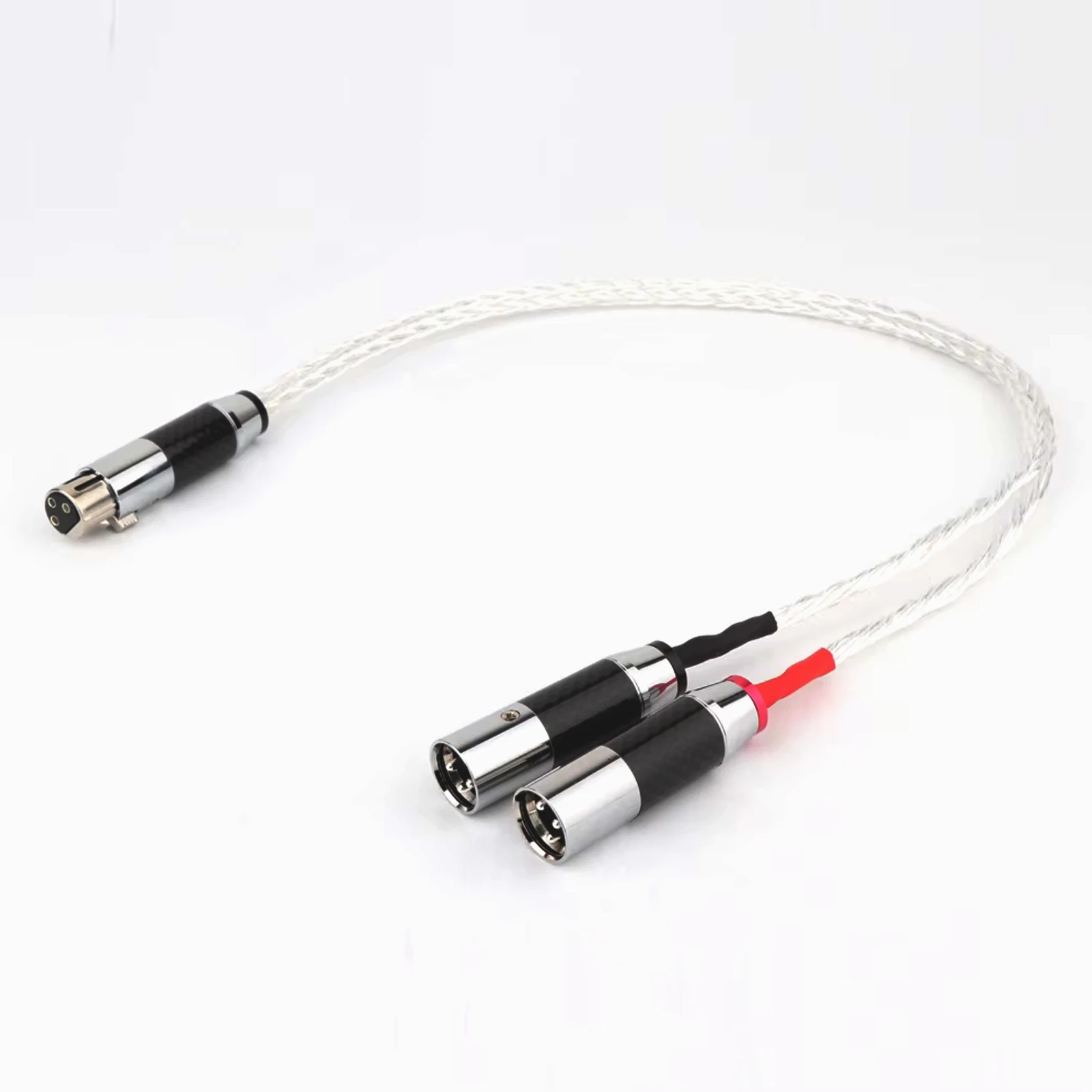 

8AG Silver Plated XLR Male to XLR Female Y Splitter 3Pin Balanced Microphone Cable Rhodium Plated XLR Plug HIF