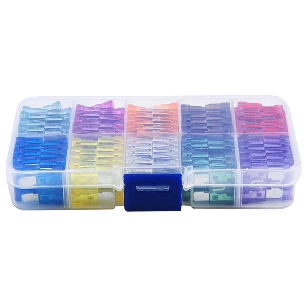 

Набор предохранителей лезвия, 100 шт., 2A, 3A, 5A, 7,5A, 10A, 10 типов автомобильных предохранителей в ассортименте с коробкой, комплект предохранителей лезвия