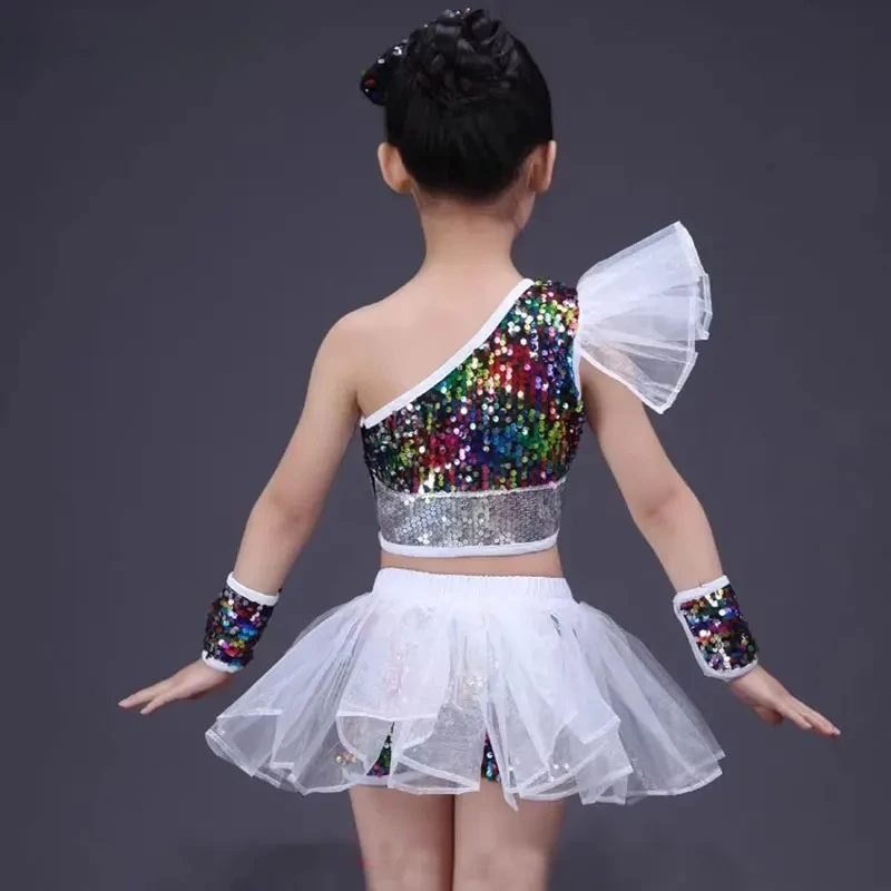 Dance Wear Girls Jazz Street Dance Performance Costumes Children's Modern Dance Model Catwalk Sequin Costumes Skirts