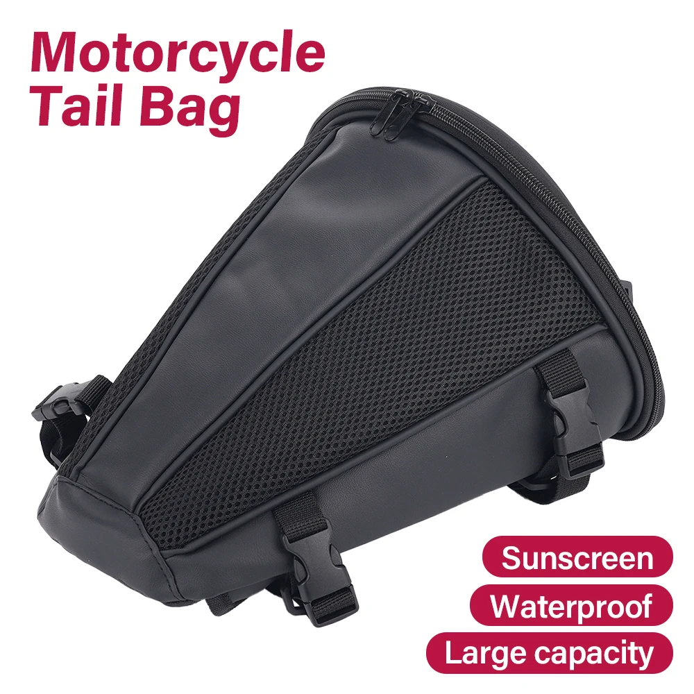 

Motorcycle Tail Bag Black Rear Seat Hanging Bag Rear Rack Pannier Side Bags for Riding Easy Install Durable Large Capacity