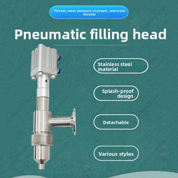 304 Stainless Steel Anti-Drip Filling Head - Chuck Straight Head Discharge Nozzle for Pneumatic Filling Machine