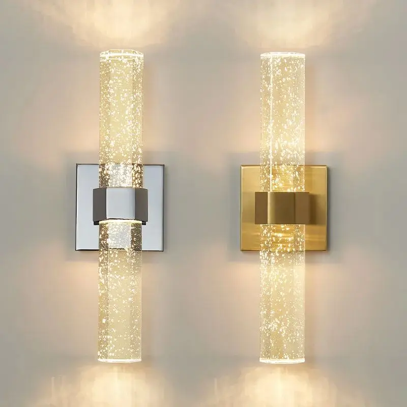 Modern Bubble Crystal LED Wall Lamps Bathroom Dresser Living Room Bedroom Gold/Silver Wall Sconces Indoor Decor Lighting Lustres