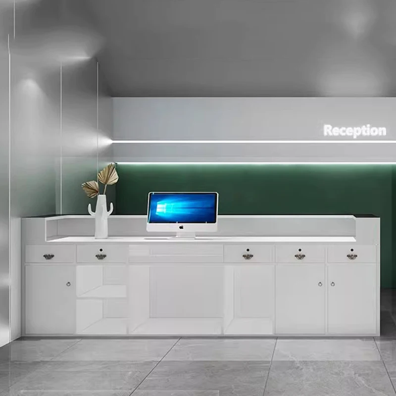 

Pulpit Stand Reception Desks Beauty Salon Restaurant Cashier Counter Modern Office Comptoir De Caisse Boutique Shop Furniture