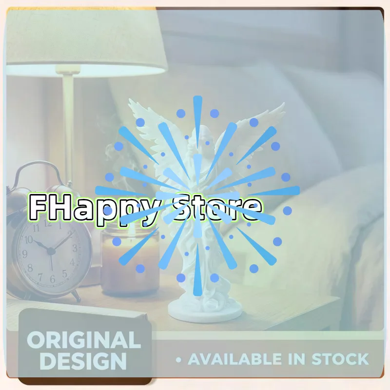[MA]3D Printing White Angel Statue With Exquisite Carved Wings And Elegant Design For Bedroom Nightstand Living Room Home Decor