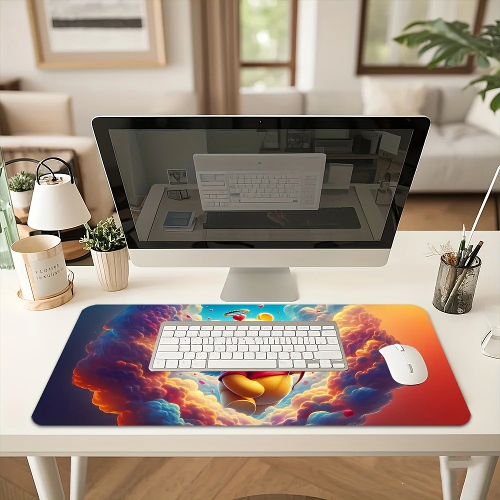 くまのプーさん 特大ゲーミング＆オフィスデスクマット - 公式くまのプーさん＆ティガーのデザイン、滑り止め表面、コンピューターキーボード