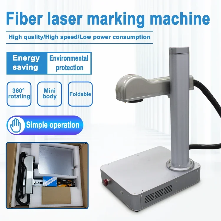 Desktop Laser Marker 20W Mini Portable Jewelry Metal Fiber Laser Marking Engraving Printing Machine