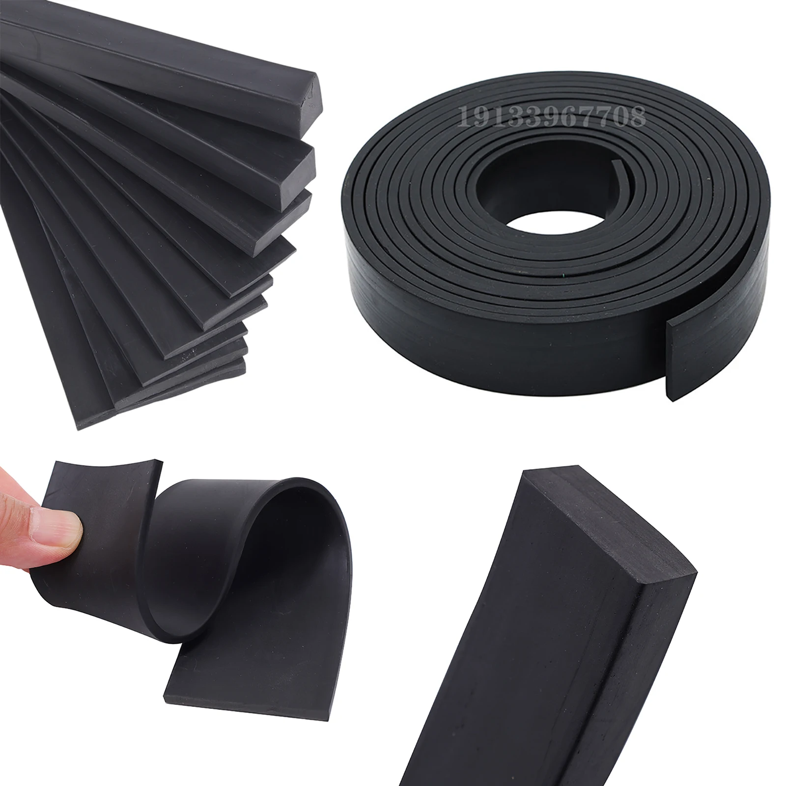 1/2/5 Meters Black Solid Nitrile Rubber Strip Square NBR Sealing Strip For Marine Seal Oil Resistant 3x3mm~20x20mm