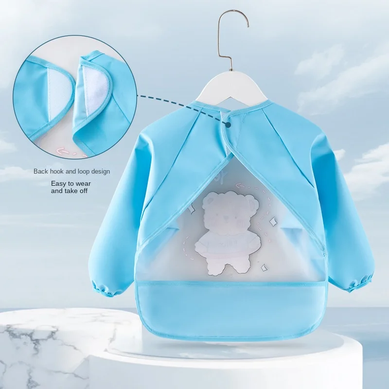 Babero impermeable para niños, bata de verano antisuciedad, manga larga, Pinny, ropa de interior y exterior, delantal de protección