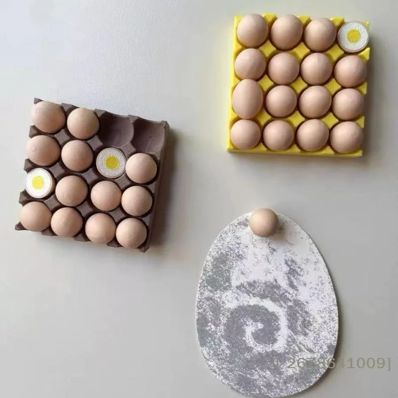 ⚑Cute Smiling Chicken Broken Shell Cartoon Egg Fridge Magnetic Stickers Fun Kitchen Home Decor Magnetic Attraction