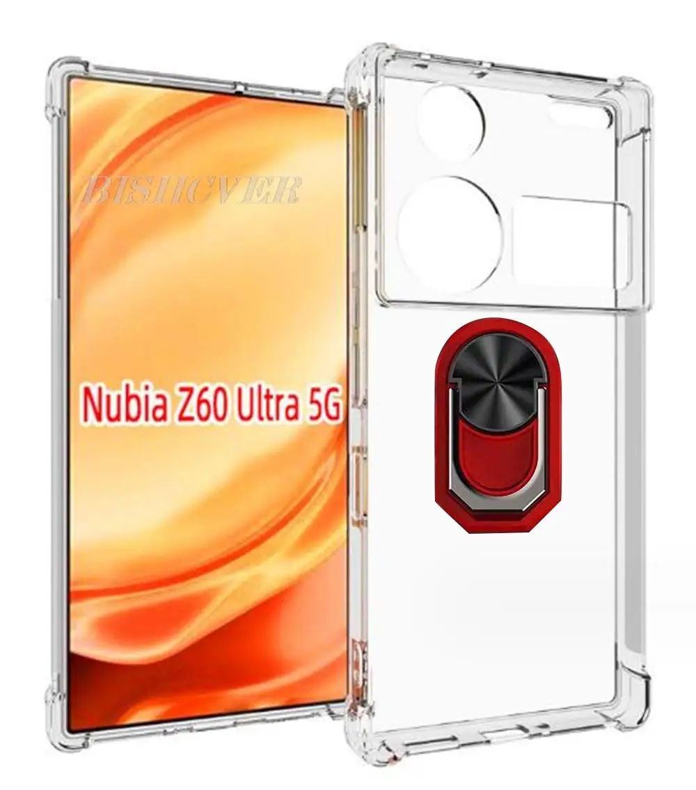 For ZTE Nubia Z60 Ultra 5G Z60Ultra 2023 Nubia Z60 Ultra Back Ring Holder Bracket Phone Case Smartphone TPU Soft Silicone Cover