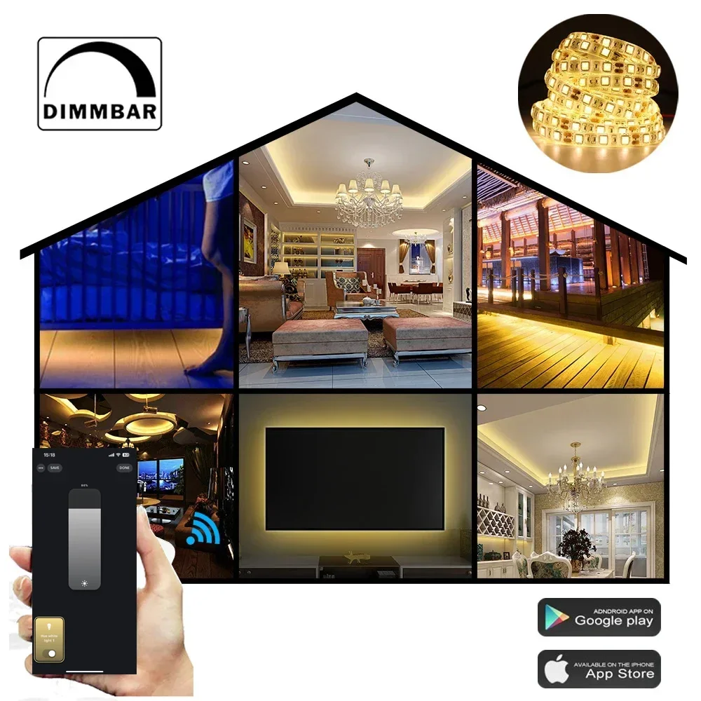 Miniatenuador de iluminación DC12V-24V Zigbee, tira de luces LED de un solo Color, controlador regulable, funciona con Alexa Smartthings, 5050, 3528