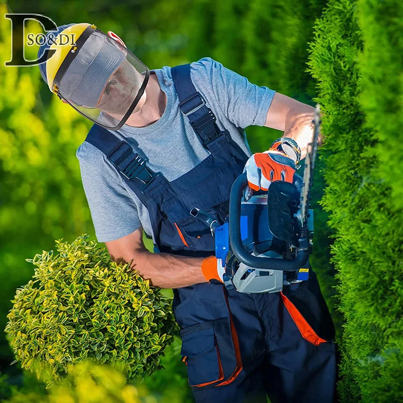 1 pz in acciaio inox giardino erba Trimmer casco di sicurezza cappello con Full Face Mesh a prova di schizzi maschera protettiva di sicurezza dello schermo del viso