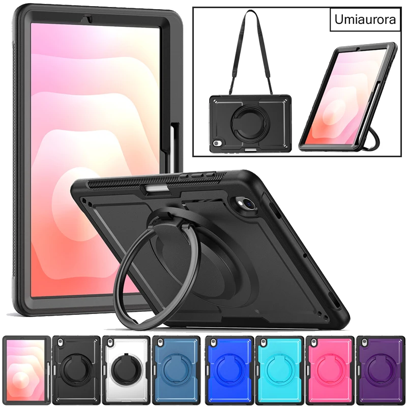 

﻿For Samsung Tab S11 11 inch SM-X730 SM-X736B Shockproof Silicon PC Hybrid Tablet Case Pull Ring Stand Strap Armor Cover Funda