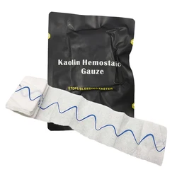 Hemostatic Kaolin Gauze Combat Emergency Trauma Z-Fold Soluble For Ifak First Aid Kit Medical Wound Dressing