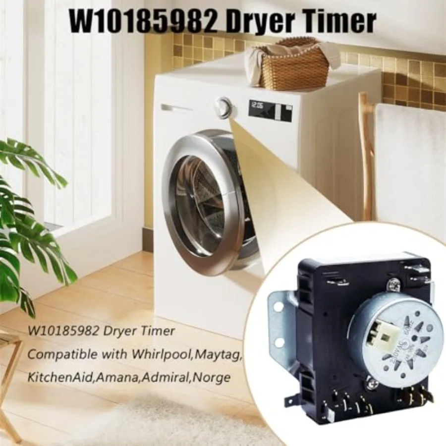 W10185982 Trockner-Timer, kompatibel mit Whirlpool Maytag KitchenAid Amana Admiral Norge