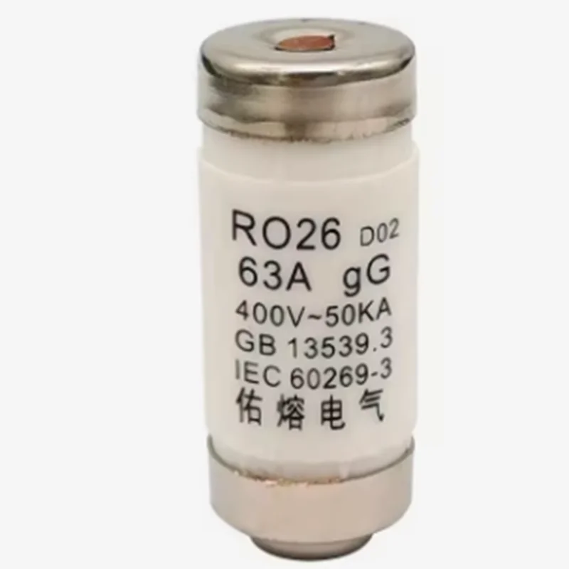 YouRong Spiral Fuse RL8 tube D01 fuse R026 RO26 D02 gG 400V-50KA 20A25A32A35A40A50A63A Ceramic Fuse