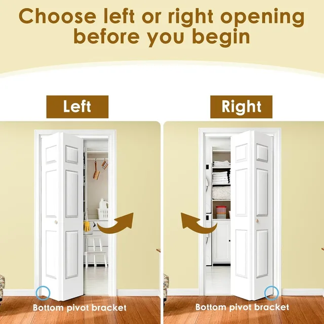 Bifold Closet Doors 48x80, 6-Panel Hollow Core Folding Door with Hardware, White Primed 6 Bifold Closet Doors 48x80, 6-Panel Hollow Core Folding Door with Hardware, White Primed 6