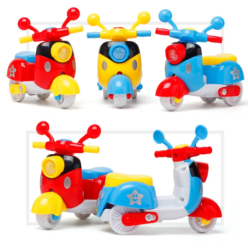 Mini inércia motocicleta brinquedo modelo, brinquedos para crianças, cabeça móvel, presentes para meninos, criativo, bonito, pequeno