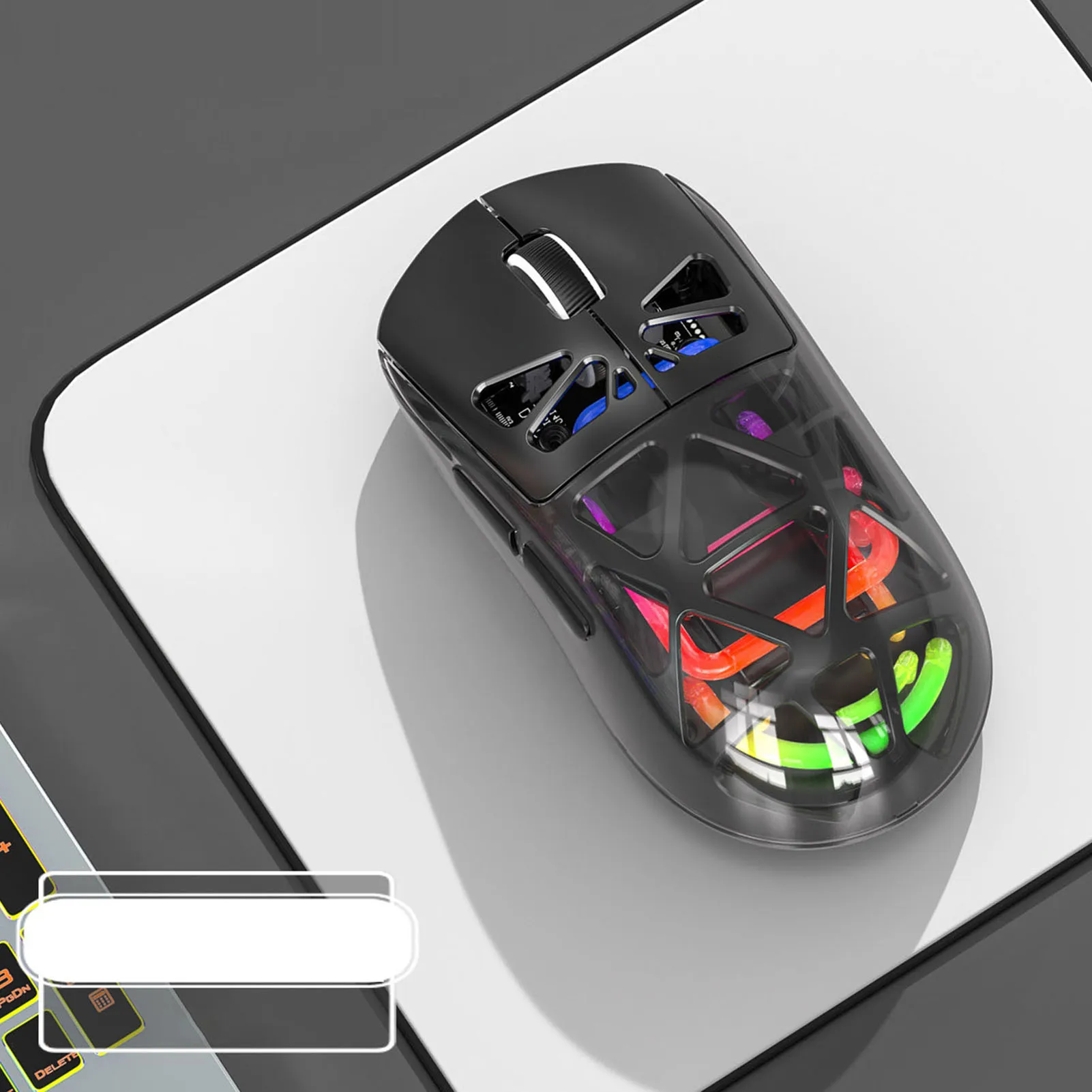 Ratón inalámbrico para juegos ergonómico, 4800DPI, tipo C, con cable, Bluetooth, efecto RGB ligero con receptor para ordenador