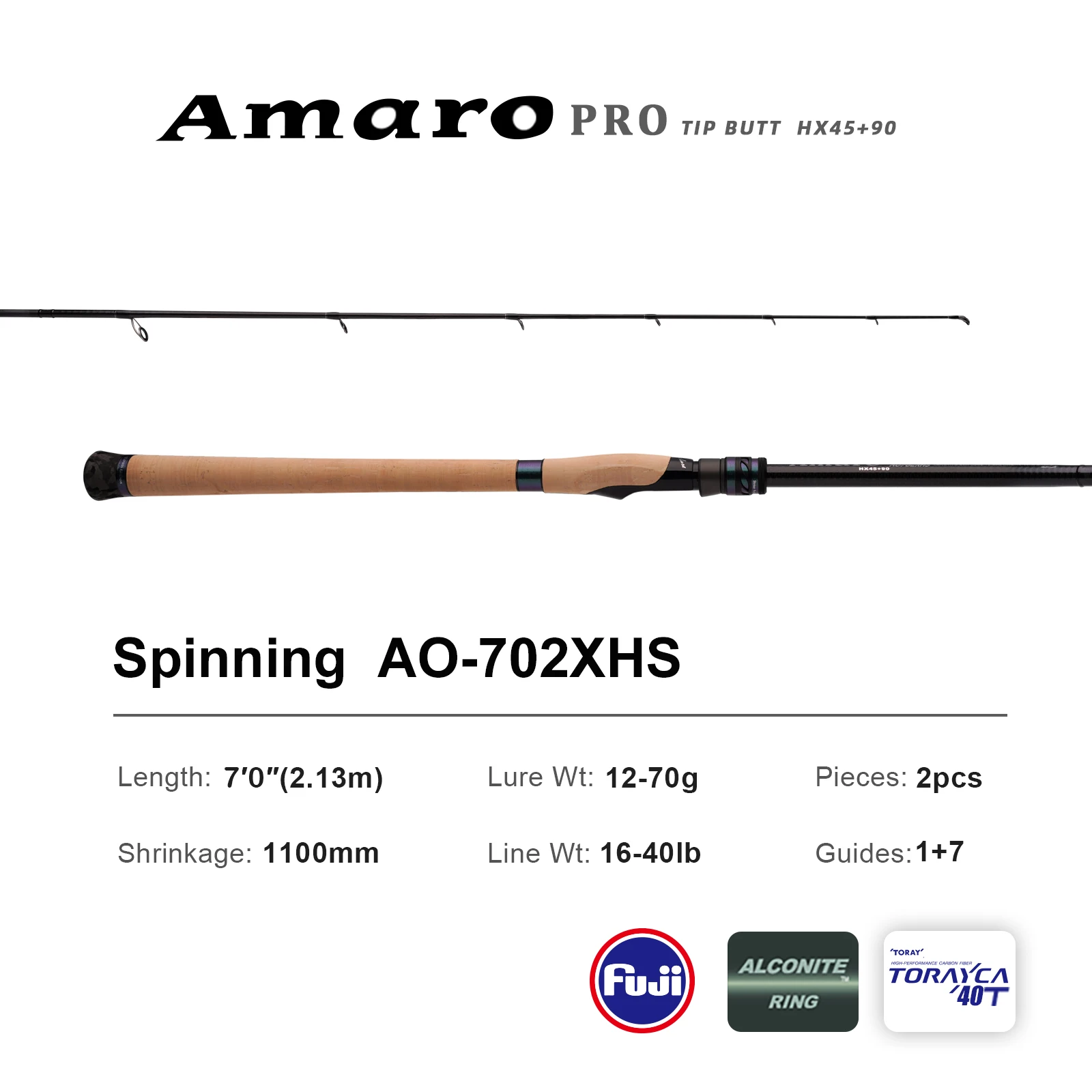 PURELURE NEUE Amaro Pro Spinnrute Für Bass High Carbon Long Throwing Angelrute In FUJI Zubehör Reise Casting