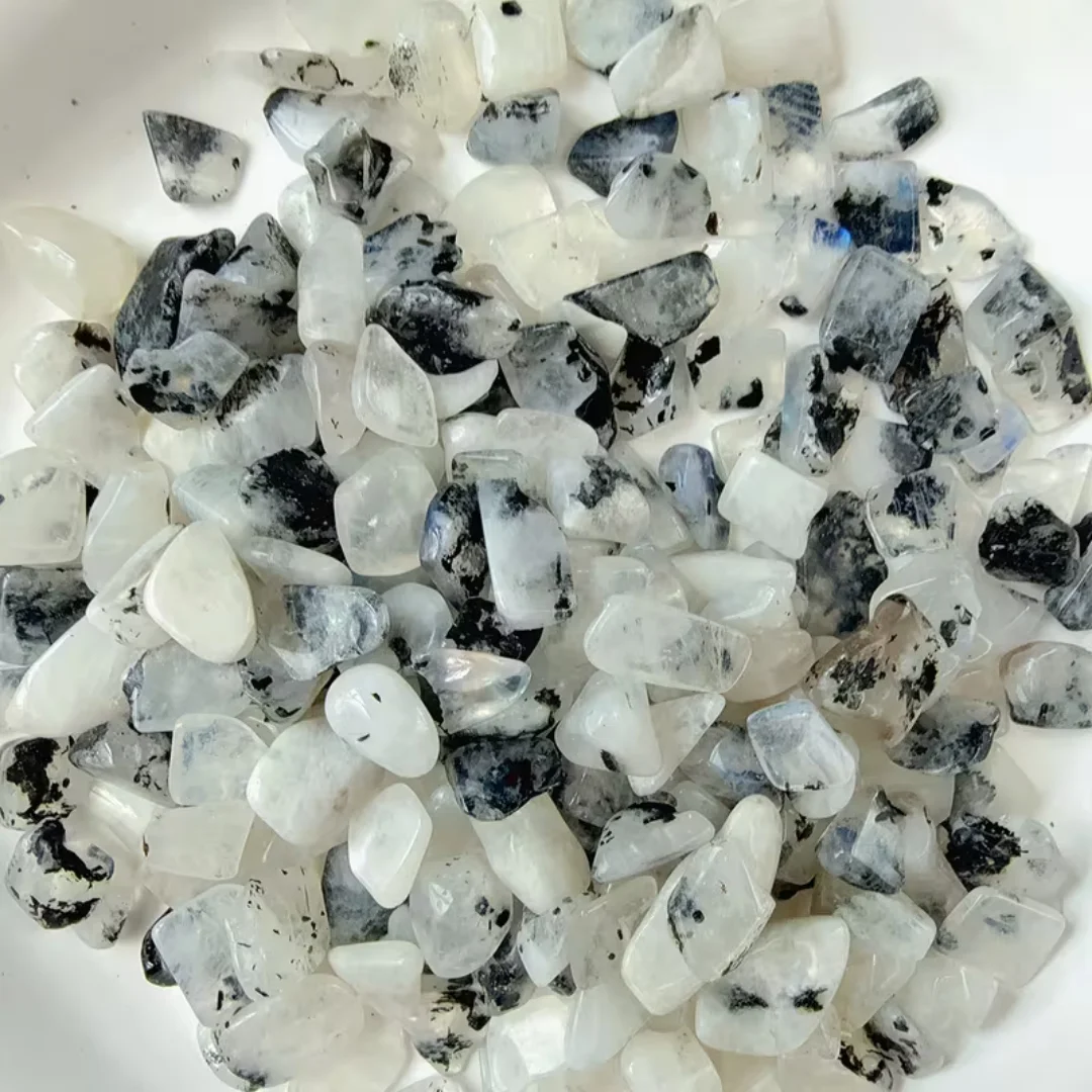 Natural Black and white moonlight crushed stones, Black and white decorative stones, Suitable for decorating flowerpot plants