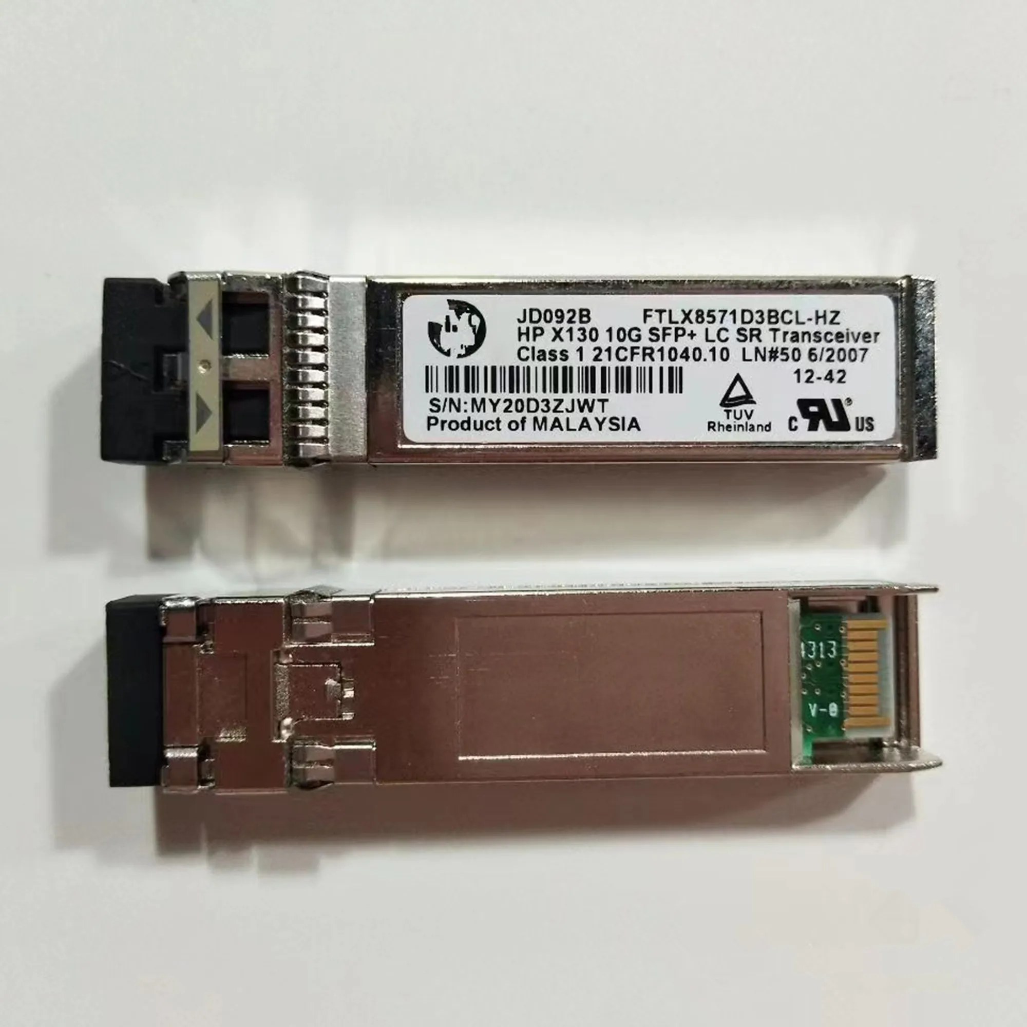 JD092B X130 10G SFP + LC SR 300M transceptor/PLRXPL-SCS43-HP Sfp 850NM SR 10GB fibra óptica módulo