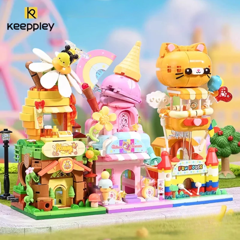 Nuovo Keeppley Colorato Street View Building Blocks Giocattolo Cartoon Fantasy Fiaba Città Decorazione del desktop Ragazza Regalo di compleanno