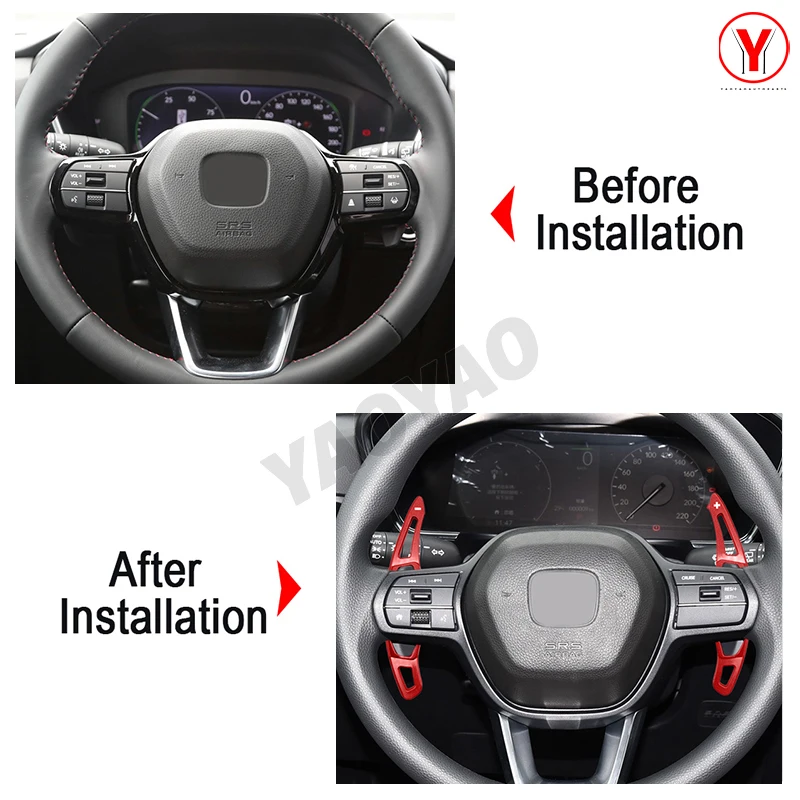 Steering Wheel Gear Shift Shifter For Honda Civic 11th CRV 2023 Paddle Shifter Car-styling Stickers