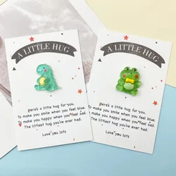 1pcs Dinosaurs  Frogs Pocket Hug Card With Fun Emotional Support  - Perfect For Anyone In Need Of Encouragement | Ideal Gift