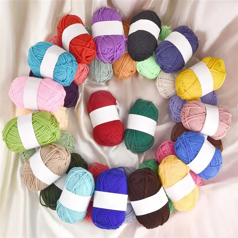 25g Soft Milk Cotton Knitting Yarn Anti-Pilling High Quality Knitting 4ply Cotton Yarn For Crochet Scarf Sweater Hat Doll Craft