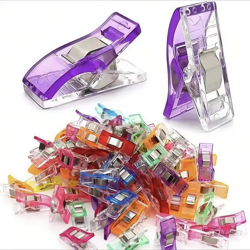 50 Stück Bunte Nähclips Mehrzweck BPA-freie Kunststoffclips für Stricken, Häkeln, Nähen, Heimwerkerzubehör – Detail 10