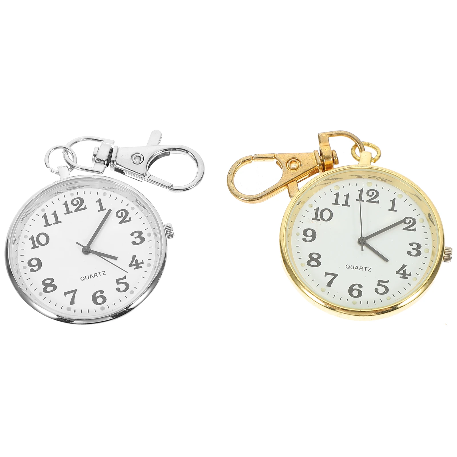 

2 PCS Pocket Watch Keychain Hollow Analog Hanging Quartz Pendant Bracelet Nurse