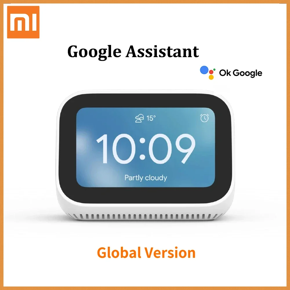 Xiaomi Mi Smart jam AI versi Global, pengeras suara layar sentuh Bluetooth 5.0 jam Alarm koneksi WiFi Ok Google Control