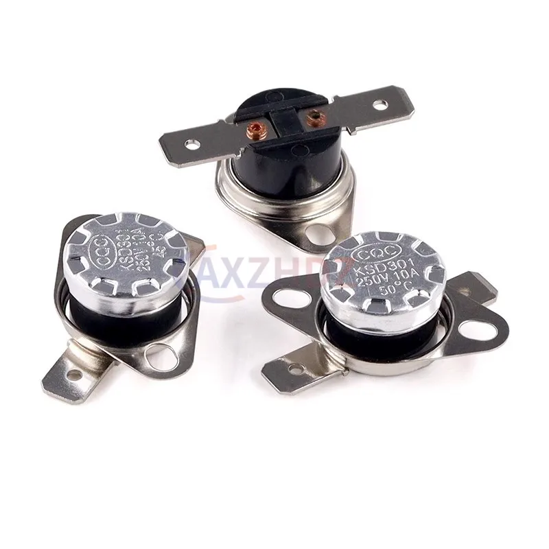5PCS 평상시 열림 KSD301 10A 250V 0-160도 평상시 닫힘 베이클라이트 KSD-301 온도 스위치 온도 조절기 센서 50 60 65