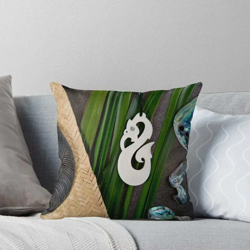 NZ Maori Culture Theme - Bone Manaia And Paua Throw Pillow Cushion Child Sofa Covers pillow