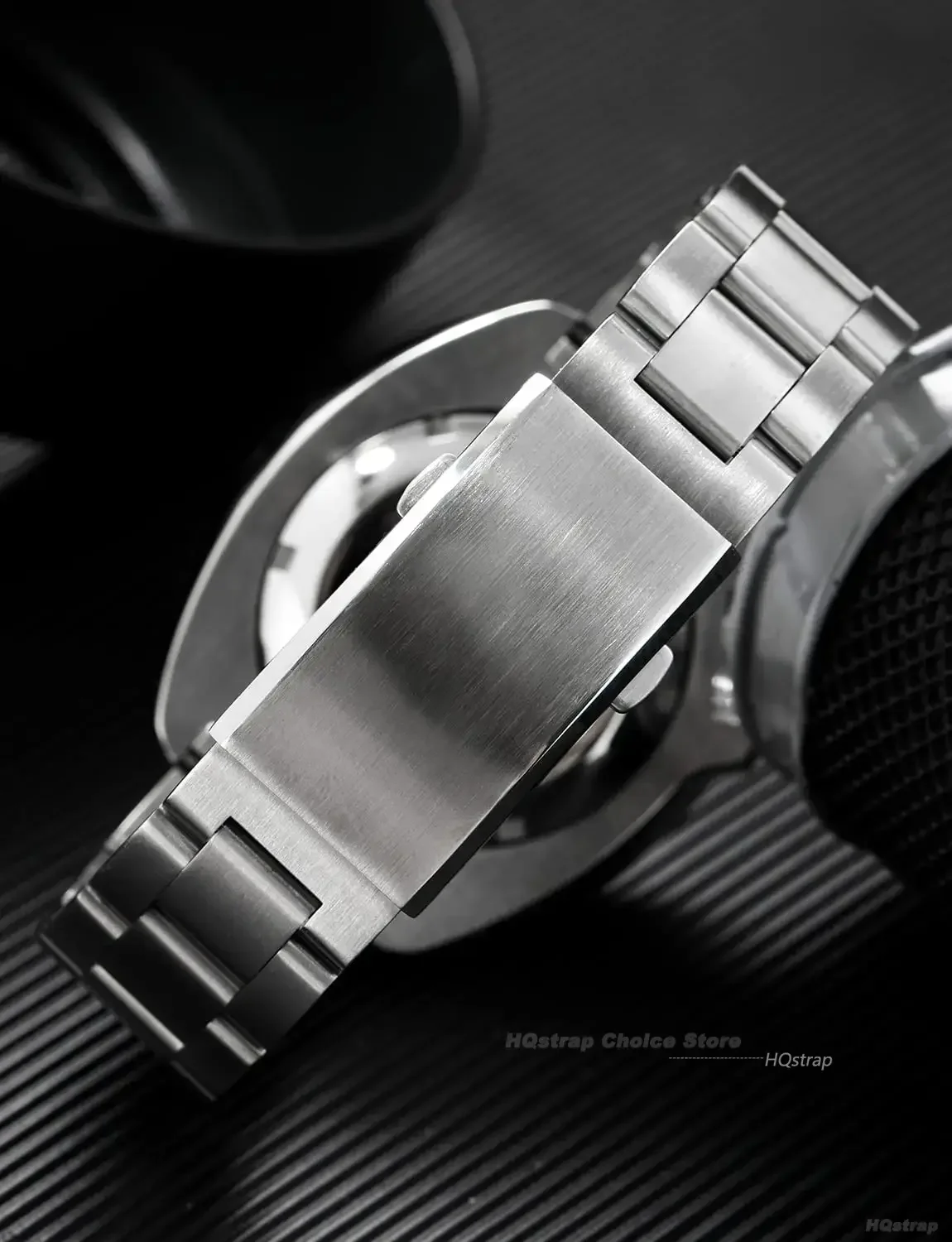 Verlängerte, gefaltete, solide Uhrenschnalle für Seiko 18 mm, 20 mm, 22 mm, silberfarbener Doppeldruck-Sicherheits-gefräster Verschluss, Edelstahl-Uhrenarmbandverschluss – Detail 9