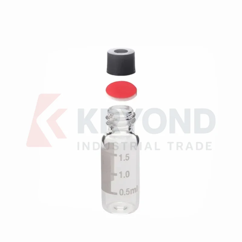 HPLC Vial 15ml Clear Automatic Sample Bottle 8mm Black Cover And Septa Chromatography Vial For Shimadzu Replacement Pack Of 100