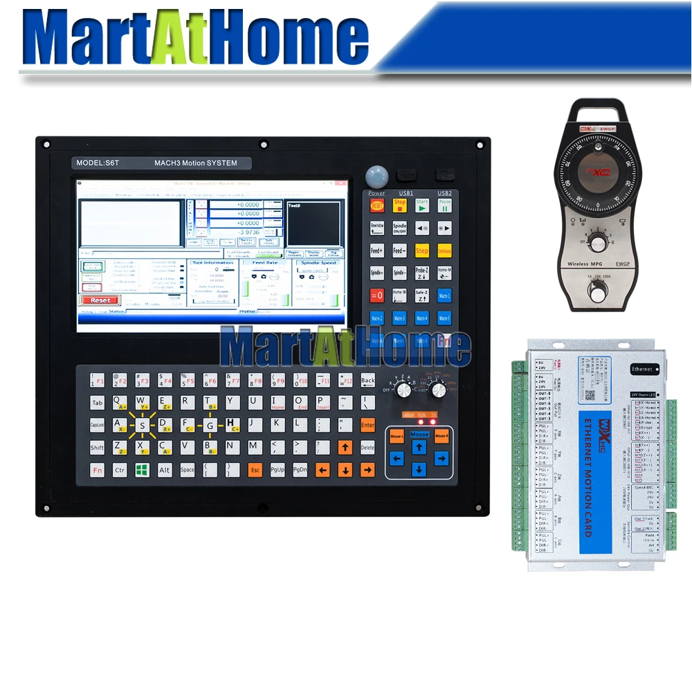 3 ~ 6 Axis Mach3 CNC система управления завершенное решение с панелью дисплея, MPG, картой управления движением