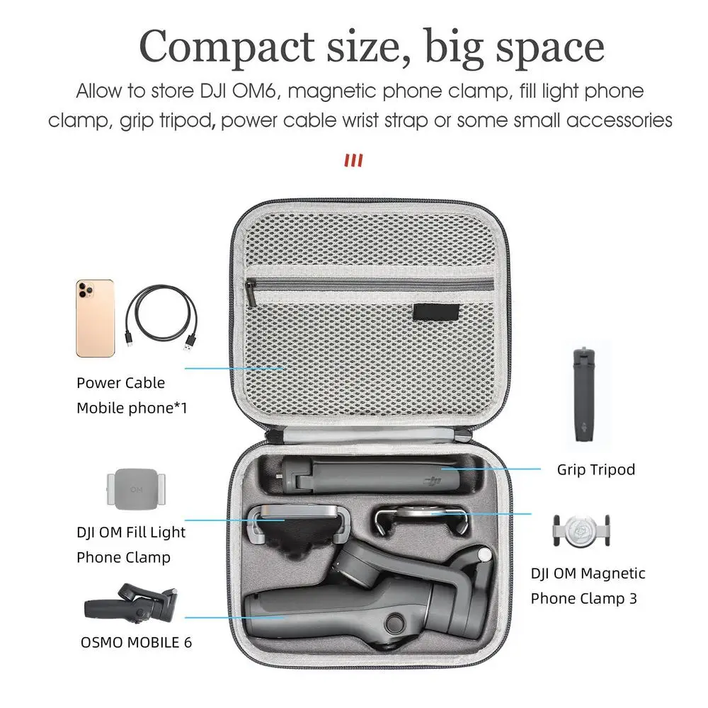 Storage Bags For DJI OM 6 Carrying Case Grey Durable Portable Bag For DJI Osmo Mobile 6 Handheld Stablizer Gimbal Accessories