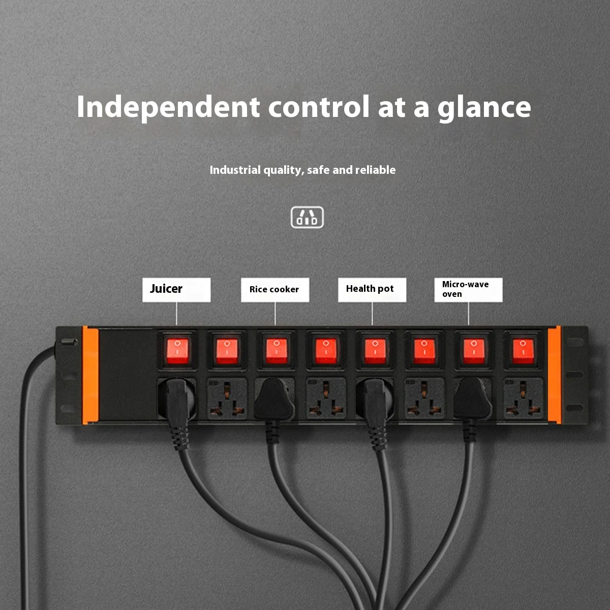 FUNAYA PDU Cabinet Sockets Universal UK US EU AU 16A Project Extension Power Board Outlets Separate Switch for Fish Tank Esports