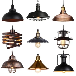 Vintage Loft Pendant Lights Nordic Retro Industrial Light Hanging Lamp Lighting Home Living Room Kitchen Decoration Lampshade